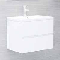 Unterschrank Waschbeckenunterschrank mit Einbaubecken/Badmöbel Einbaubecken Weiß Holzwerkstoff -BNC75520 - Weiß von BONNEVIE