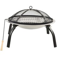 Bonnevie - 2in1 Feuerschale und Grill mit Schürhaken 56x56x49 cm Edelstahl vidaXL32262 von BONNEVIE