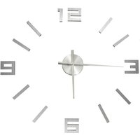 Bonnevie - 3D-Wanduhr Modernes Design Silbern 100 cm xxl vidaXL316538 von BONNEVIE