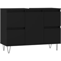 Badschrank Schwarz 80x33x60 cm Holzwerkstoff Vidaxl Schwarz von BONNEVIE