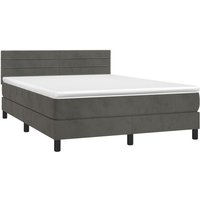 Boxspringbett,Doppelbett mit Matratze Dunkelgrau 140x200 cm Samt vidaXL von BONNEVIE