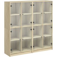 Vidaxl - Bücherschrank mit Türen Sonoma-Eiche 136x37x142cm Holzwerkstoff Braun von BONNEVIE