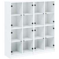 Bücherschrank mit Türen Weiß 136x37x142 cm Holzwerkstoff Vidaxl Weiß von BONNEVIE