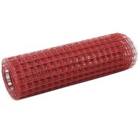 Bonnevie - Drahtzaun Stahl,Maschendrahtzaun mit PVC-Beschichtung 10x0,5 m Rot vidaXL von BONNEVIE