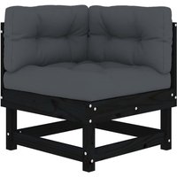 Bonnevie - Ecksofa mit Kissen Schwarz Massivholz Kiefer vidaXL955826 von BONNEVIE