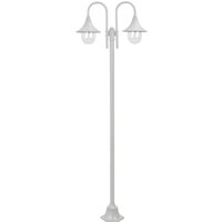 Garten-Pollerleuchte E27 220 cm Aluminium 2-Laterne Weiß vidaXL469582 von BONNEVIE