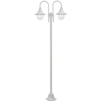 Garten-Pollerleuchte E27 220 cm Aluminium 2-Laterne Weiß - Vidaxl von VIDAXL