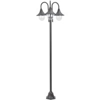 Garten-Pollerleuchte E27 220 cm Aluminium 3-Laterne Bronze vidaXL840924 von BONNEVIE