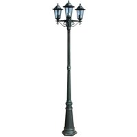 Gartenlaterne 3-flammig 215 cm Dunkelgrün/Schwarz Aluminium vidaXL828449 von BONNEVIE