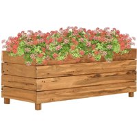 Hochbeet,Blumenkasten 100x40x38 cm Massivholz Teak und Stahl vidaXL von BONNEVIE