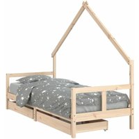 Kinderbett,Einzelbette mit Schubladen 80x200 cm Massivholz Kiefer vidaXL von BONNEVIE