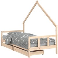 Kinderbett,Einzelbette mit Schubladen 90x200 cm Massivholz Kiefer vidaXL von BONNEVIE