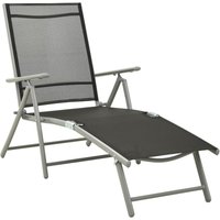 Bonnevie - Klappbare Sonnenliege,Liegestuhl Textilene und Aluminium Schwarz Silbern vidaXL von BONNEVIE