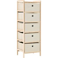 Bonnevie - Korb-Kommode mit 5 Stoffkörben Zedernholz Beige vidaXL374136 von BONNEVIE