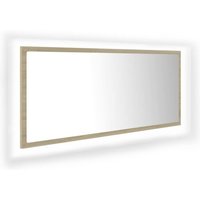 LED-Badspiegel,Wandspiegel Sonoma-Eiche 100x8,5x37 cm Acryl vidaXL von BONNEVIE