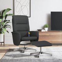 Massagesessel mit Fußhocker Schwarz Stoff Vidaxl von VIDAXL