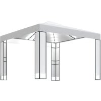 Pavillon Familienzelt mit Doppeldach & LED-Lichterkette 3x3 m Weiß vidaXL von BONNEVIE