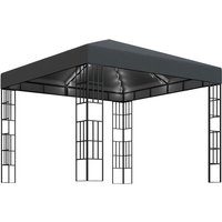 Pavillon mit LED-Lichterkette 3x3 m Anthrazit vidaXL367607 von BONNEVIE