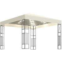 Pavillon Familienzelt mit LED-Lichterkette 3x3 m Creme Stoff vidaXL von BONNEVIE