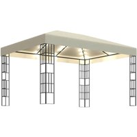 Pavillon Familienzelt mit LED-Lichterkette 3x4 m Cremeweiß vidaXL von BONNEVIE