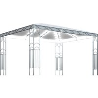 Pavillon Familienzelt mit LED-Lichterkette 400x300 cm Cremeweiß vidaXL von BONNEVIE