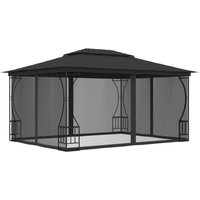 Pavillon Familienzelt mit Netz 300x400x265 cm Anthrazit vidaXL von BONNEVIE