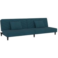 Vidaxl - Schlafsofa 2-Sitzer mit 2 Kissen Blau Samt Blau von BONNEVIE