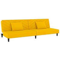 Vidaxl - Schlafsofa 2-Sitzer mit 2 Kissen Gelb Samt Gelb von BONNEVIE