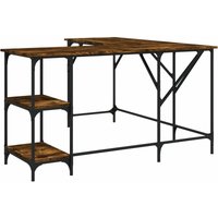 Schreibtisch Räuchereiche 139x139x75 cm Holzwerkstoff Vidaxl von VIDAXL