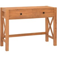 Vidaxl - Schreibtisch mit 2 Schubladen 100x40x75 cm Teakholz Braun von BONNEVIE