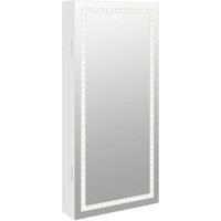 Vidaxl - Spiegel-Schmuckschrank mit LED-Beleuchtung Wandmontage Weiß Weiß von BONNEVIE