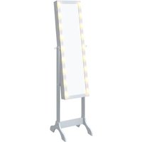 Bonnevie - Standspiegel mit led Weiß 34x37x146 cm vidaXL978717 von BONNEVIE