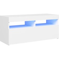 Bonnevie - TV-Schrank,TV-Möbel mit LED-Leuchten Weiß 90x35x40 cm vidaXL von BONNEVIE