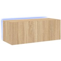 Bonnevie - TV-Wandschrank mit LED-Leuchten Sonoma-Eiche 80x35x31 cm vidaXL58880 von BONNEVIE