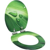 Bonnevie - Toilettensitz Soft-Close-Deckel mdf Grün Wassertropfen-Design vidaXL548684 von BONNEVIE
