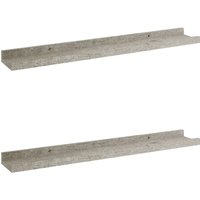 Vidaxl - Wandregale 2 Stk. Betongrau 60x9x3 cm Grau von BONNEVIE