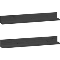Jinlefu - Wandregale 2 Stk. Grau 80x11x9 cm Massivholz Kiefer vidaXL Jinlefu - Wandregale 2 Stk. Grau 80x11x9 cm Massivholz Kiefer vidaXL von JINLEFU