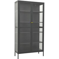 Vitrine Anthrazit 90x40x180 cm Stahl und Gehärtetes Glas vidaXL338400 von BONNEVIE