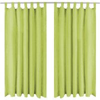 Vorhänge Mikro-Satin 2 Stk. mit Schlaufen 140 x 175 cm Grün CFW349936 Vorhänge Mikro-Satin 2 Stk. mit Schlaufen 140 x 175 cm Grün CFW349936 von BONNEVIE