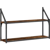 Wandregal 2 Fächer Räuchereiche 80x21x51 cm Holzwerkstoff vidaXL763683 von BONNEVIE