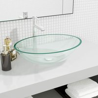 Bonnevie - Waschbecken Aufsatzwaschbecken - Waschtisch Glas 50x37x14 cm Transparent BV569594 von BONNEVIE