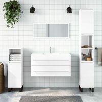 Waschbeckenschrank mit Spiegel,Badschrank,Waschtischunterschrank Hochglanz-Weiß Holzwerkstoff -BNC68580 - Weiß von BONNEVIE