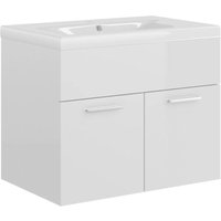 Waschbeckenunterschrank,Waschtischunterschrank mit Einbaubecken Hochglanz-Weiß vidaXL von BONNEVIE