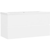 Waschbeckenunterschrank mit Einbaubecken Weiß Holzwerkstoff vidaXL30021 von BONNEVIE