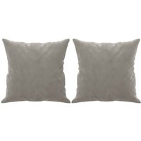 Zierkissen 2 Stk. Hellgrau 40x40 cm Samt Vidaxl von VIDAXL