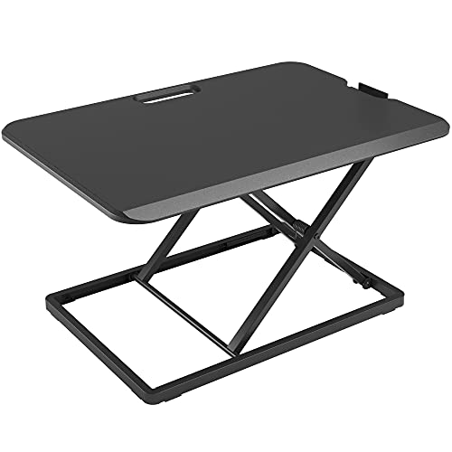 BONTEC Steh-Sitz Schreibtisch Steharbeitsplatz Stehpult Standtisch Ergonomische Höhenverstellbar für PC-Computerbildschirm, Laptop | 67x47cm Plattform, 8 kg Kapazität von BONTEC