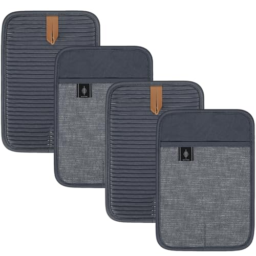 BONTHEE Topflappen Set Baumwolle Groß Anti-rutsch Topflappen zum Kochen Backen Küchenzubehör - Anthrazitgrau - 4er Set BONTHEE Topflappen Set Baumwolle Groß Anti-rutsch Topflappen zum Kochen Backen Küchenzubehör - Anthrazitgrau - 4er Set von BONTHEE