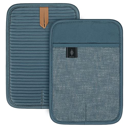 BONTHEE Topflappen Baumwolle Topfuntersetzer Groß Anti-rutsch Topflappen zum Kochen Backen Küchenzubehör - 2er Set - Blau BONTHEE Topflappen Baumwolle Topfuntersetzer Groß Anti-rutsch Topflappen zum Kochen Backen Küchenzubehör - 2er Set - Blau von BONTHEE