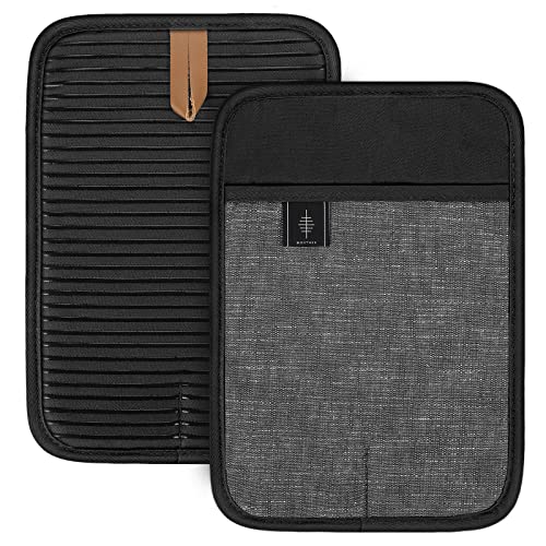 BONTHEE Topflappen Baumwolle Topfuntersetzer Groß Anti-rutsch Topflappen zum Kochen Backen Küchenzubehör - 2er Set - Schwarz von BONTHEE