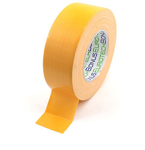 BONUS Eurotech 1BC12.47.0050/050A# Premium Duct Tape, Klebstoff auf Naturkautschuk Basis, mit PE laminiertes Gewebe, Länge 50 m x Breite 50 mm x Dicke 0,25 mm, Gelb von BONUS Eurotech